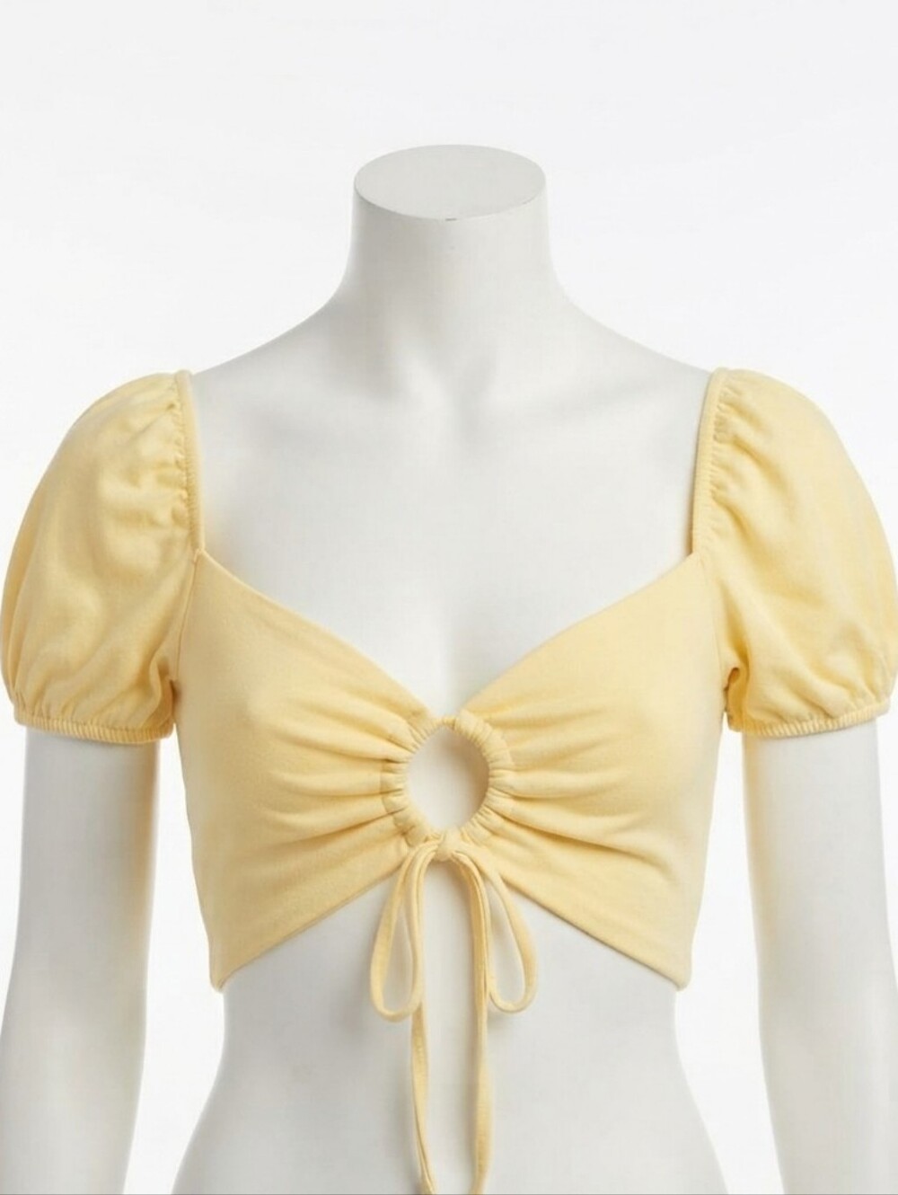 Agent Provocateur Pale Yellow Ruched Tie-Front Bandeau